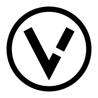 Black circular V1 Church emblem containing a stylized V1 monogram}